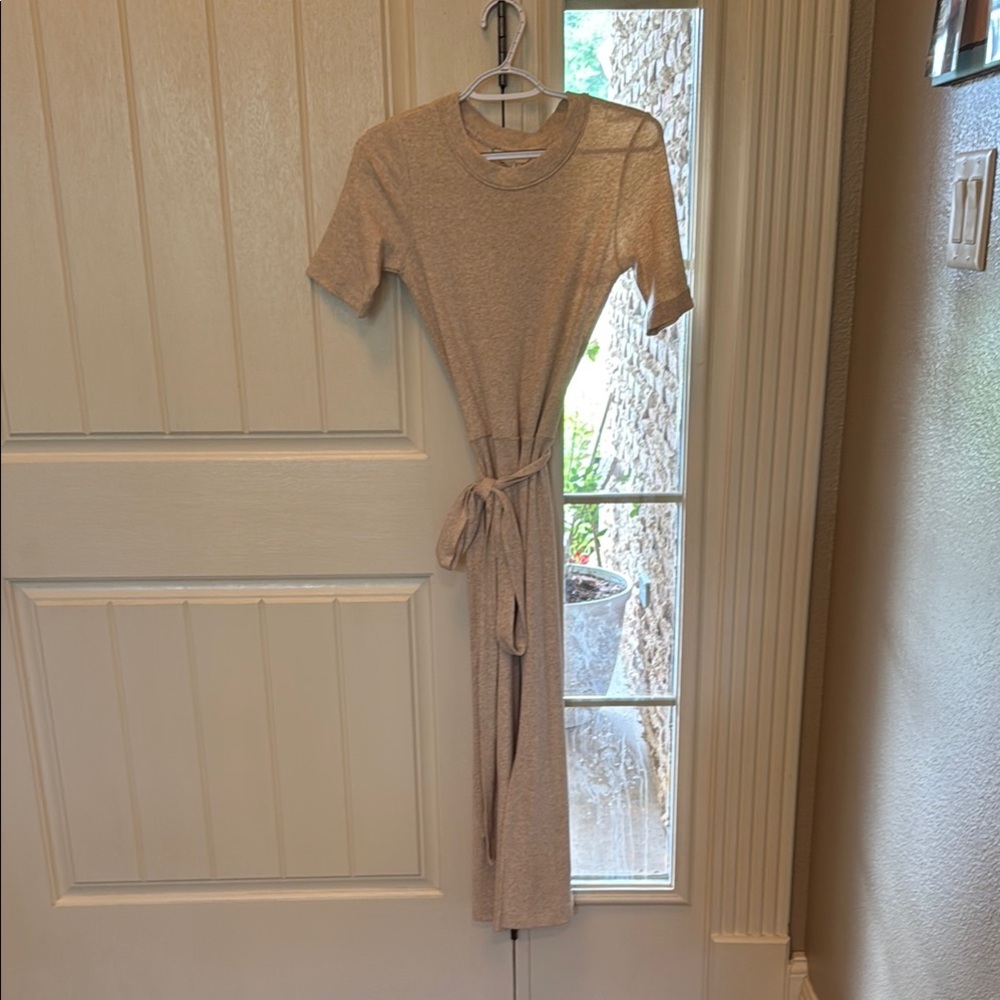 Club Monaco Beige Long Sleeve Dress